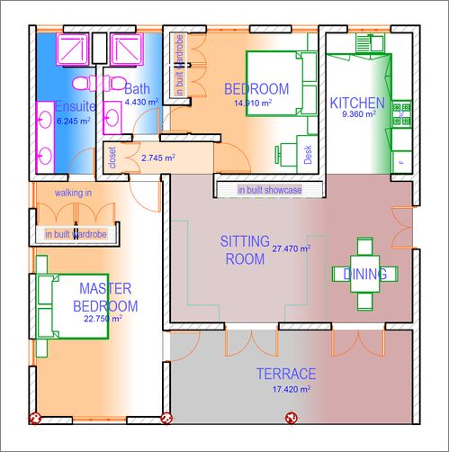 Grundriss der Appartements